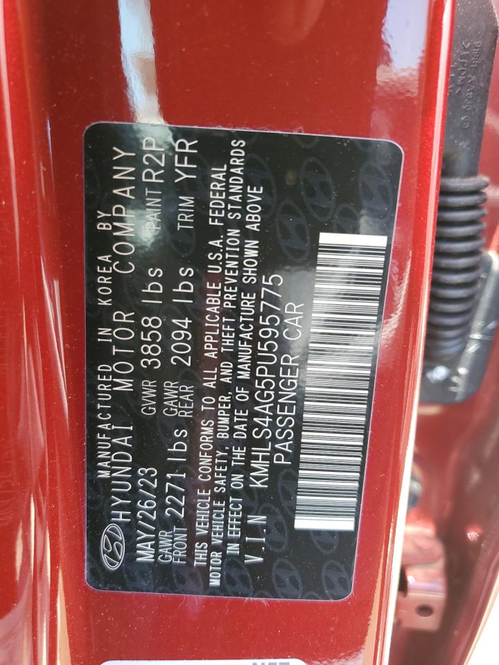 2023 HYUNDAI ELANTRA SEL VIN:KMHLS4AG5PU595775