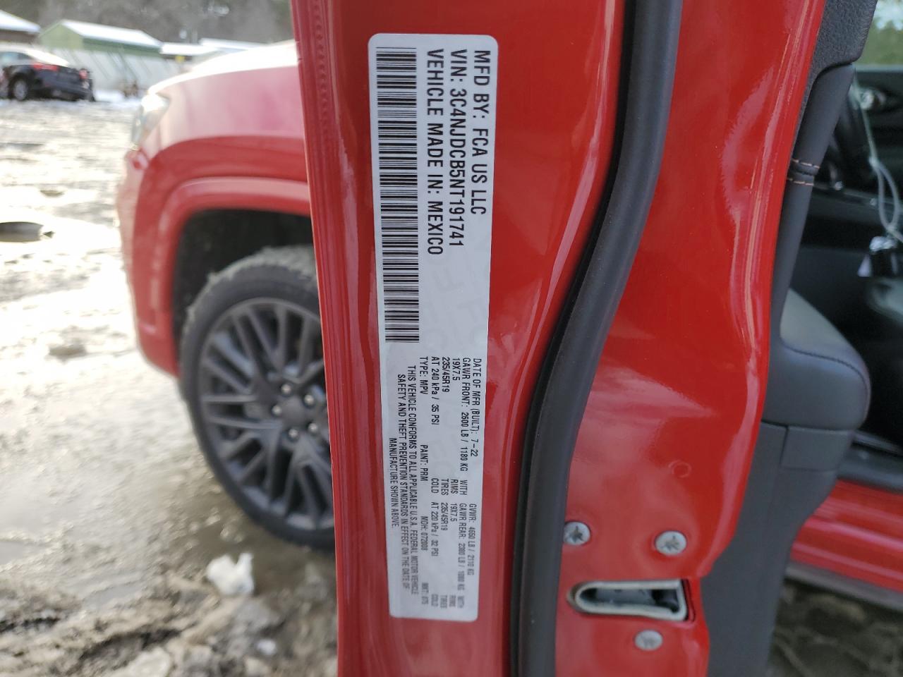 2022 JEEP COMPASS LIMITED VIN:JN8AT2MV9KW372082