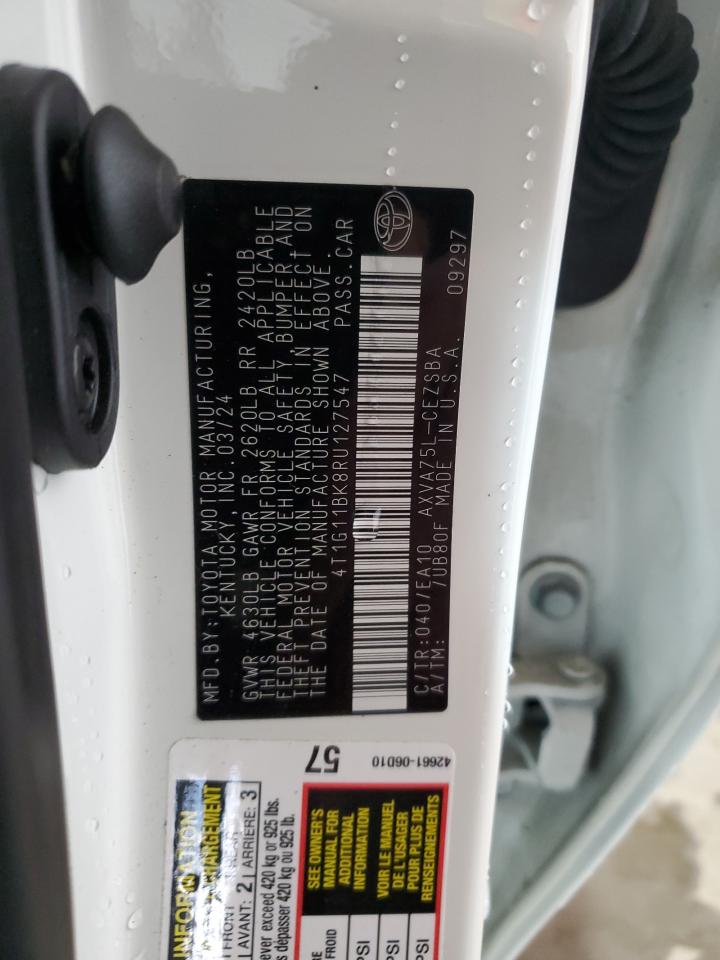 2024 TOYOTA CAMRY SE NIGHT SHADE VIN:4T1G11BK8RU127547