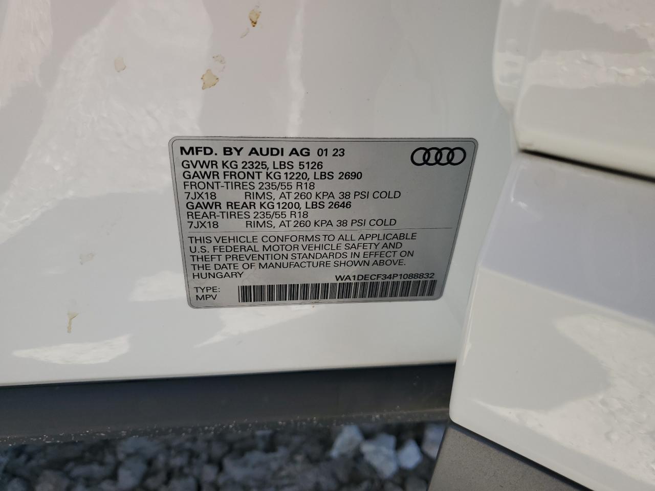 2023 AUDI Q3 PREMIUM S LINE 45 VIN:WA1DECF34P1088832