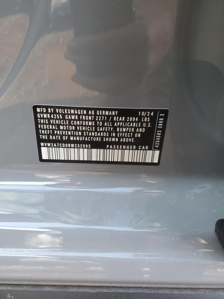 2024 VOLKSWAGEN GTI SE VIN:3FAHP0HA9AR291424