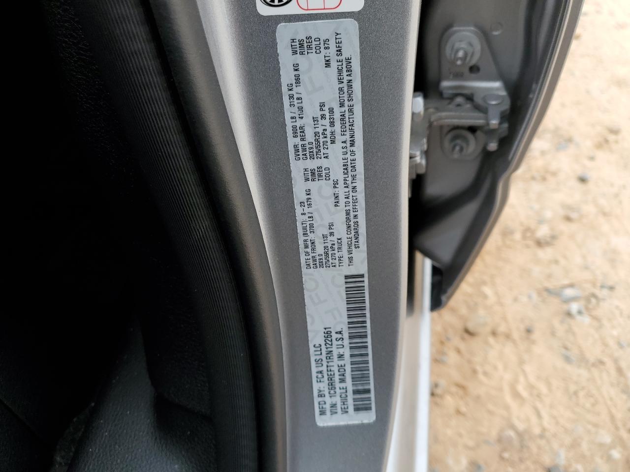 2024 RAM 1500 BIG HORN/LONE STAR VIN:1C6RREFT1RN122661