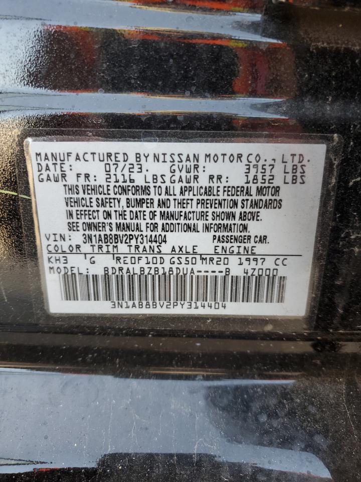 2023 NISSAN SENTRA S VIN:3N1AB8BV2PY314404