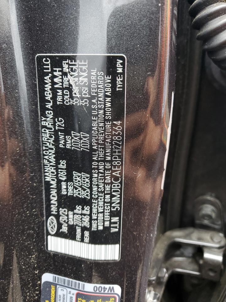 2023 HYUNDAI TUCSON SEL VIN:5NMJBCAE8PH228364