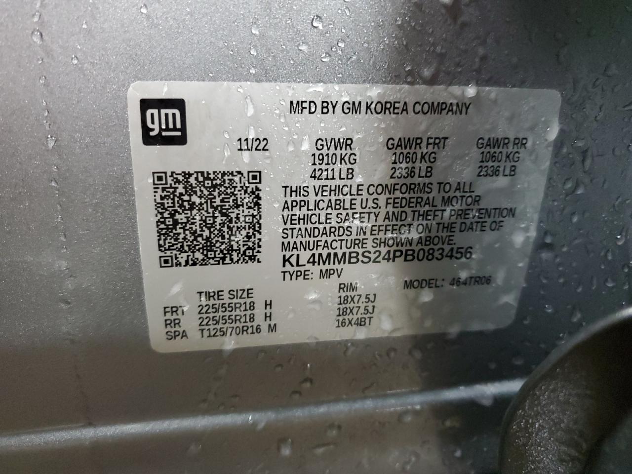 2023 BUICK ENCORE GX PREFERRED VIN:KL4MMBS24PB083456