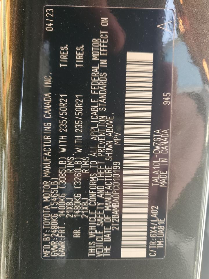 2023 LEXUS RX 350 BASE VIN:2T2BAMBA0PC010199