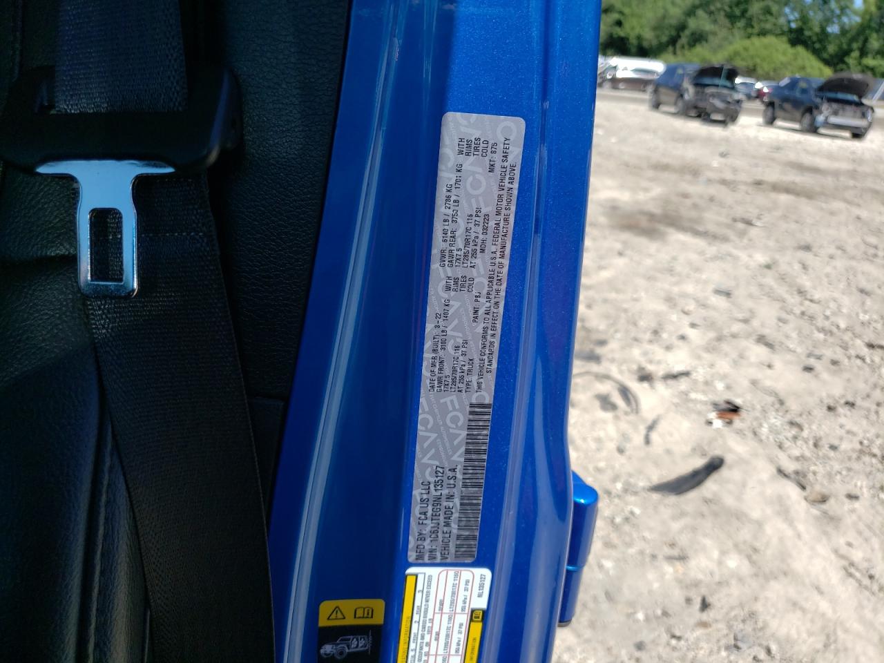 2022 JEEP GLADIATOR MOJAVE VIN:1C6JJTEG9NL135127