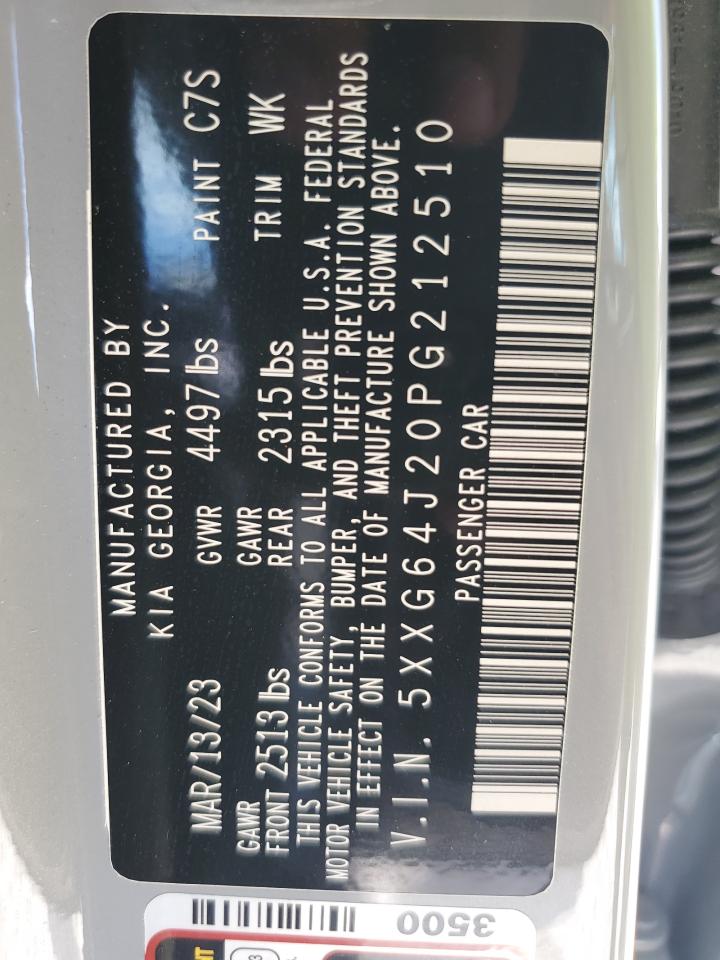 2023 KIA K5 GT LINE VIN:5XXG64J20PG212510