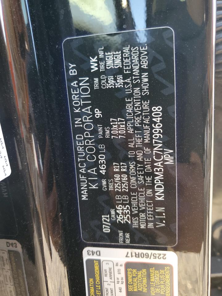 2022 KIA SPORTAGE LX VIN:KNDPM3AC7N7996408