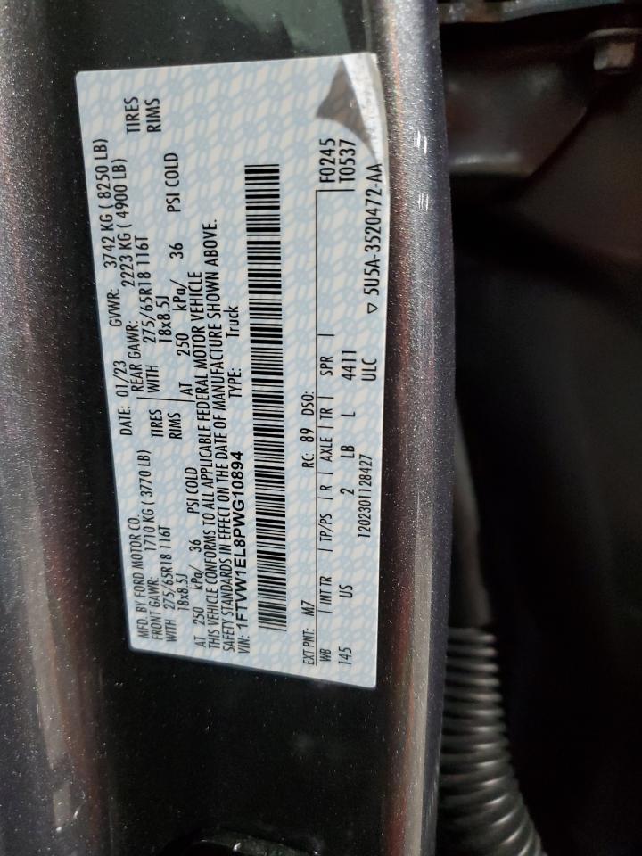 2023 FORD F150 LIGHTNING PRO VIN:1FTVW1EL8PWG10894