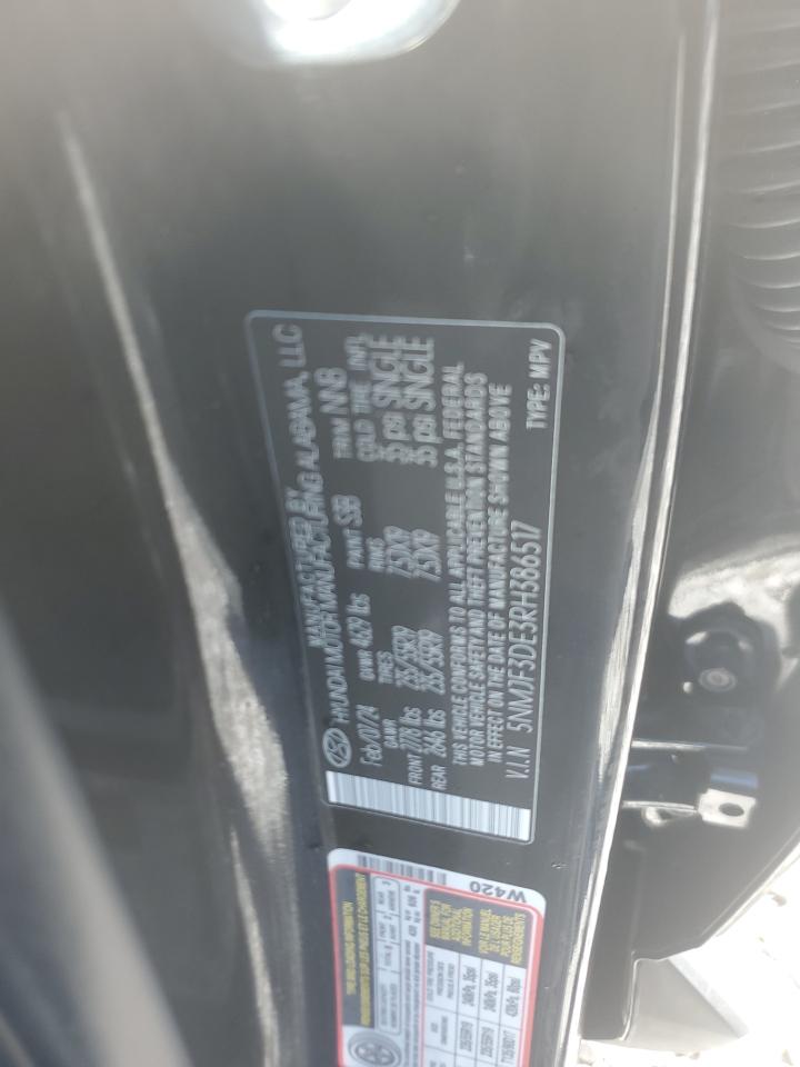 2024 HYUNDAI TUCSON SEL VIN:5NMJF3DE3RH386517
