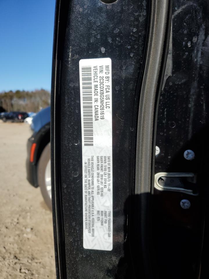 2022 DODGE CHARGER SXT VIN:2C3CDXBG5NH261619