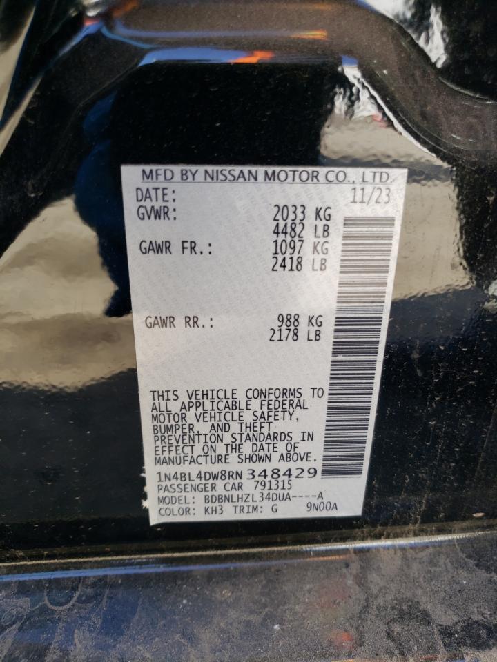2024 NISSAN ALTIMA SV VIN:1N4BL4DW8RN348429