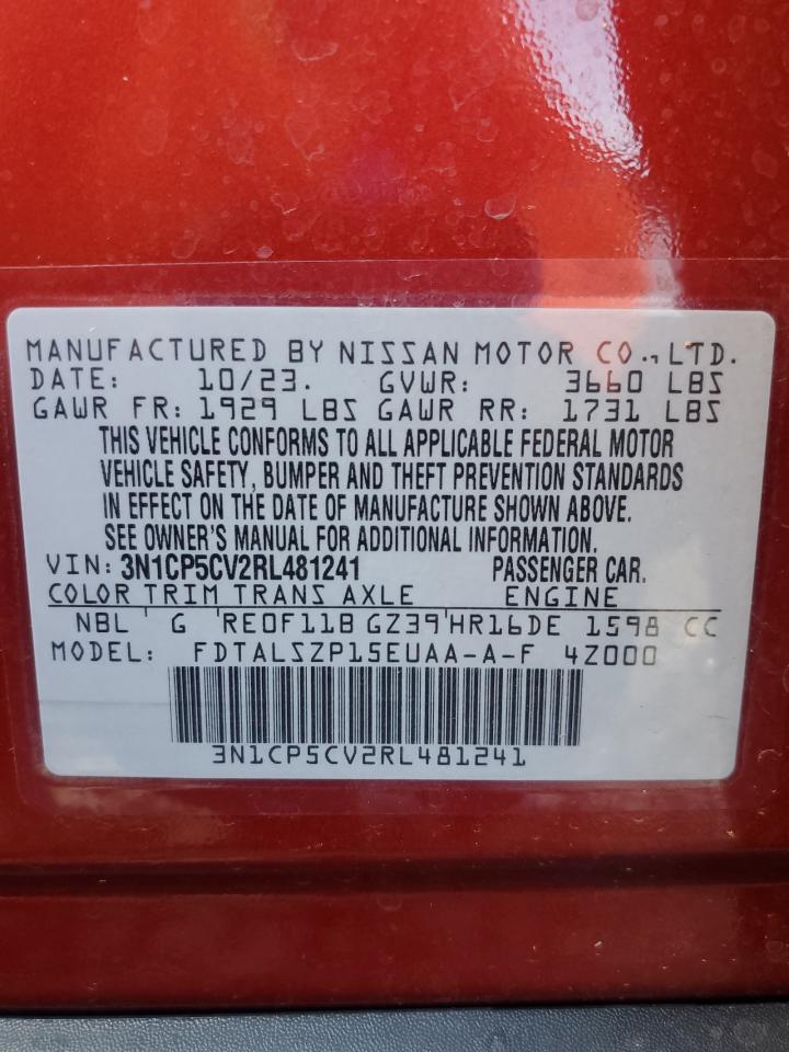 2024 NISSAN KICKS SV VIN:3N1CP5CV2RL481241