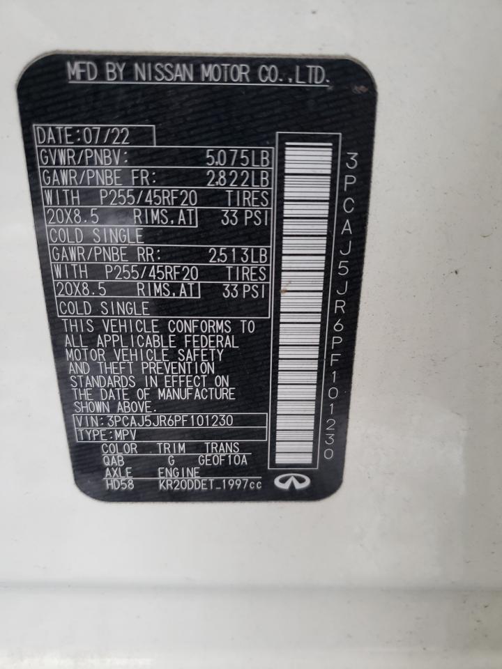 2023 INFINITI QX55 LUXE VIN:3PCAJ5JR6PF101230