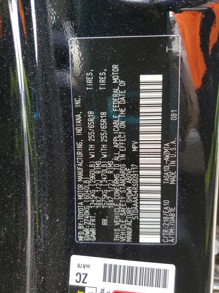 2024 TOYOTA GRAND HIGHLANDER XLE VIN:5TDAAAA54RS009117