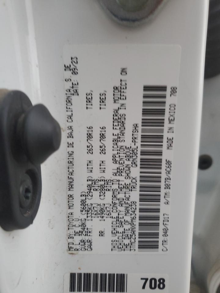 2023 TOYOTA TACOMA DOUBLE CAB VIN:3TMCZ5ANXPM634238