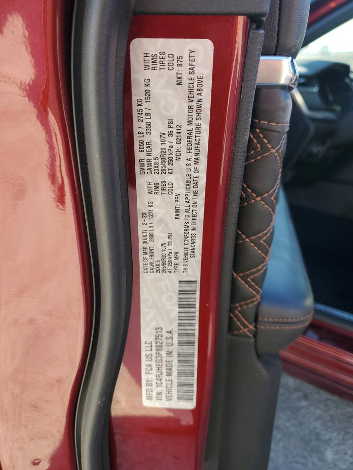 2023 JEEP GRAND CHEROKEE SUMMIT VIN:1C4RJHEG3P8827513