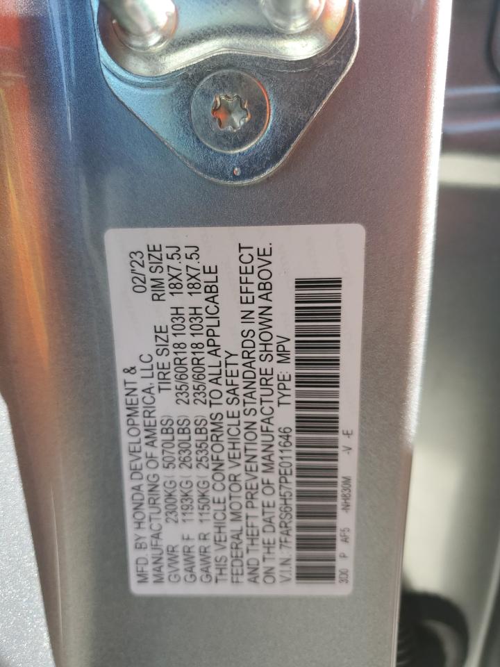 2023 HONDA CR-V SPORT VIN:7FARS6H57PE011646