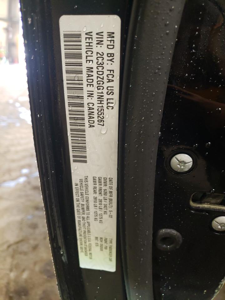 2022 DODGE CHALLENGER SXT VIN:2C3CDZGG1NH155267