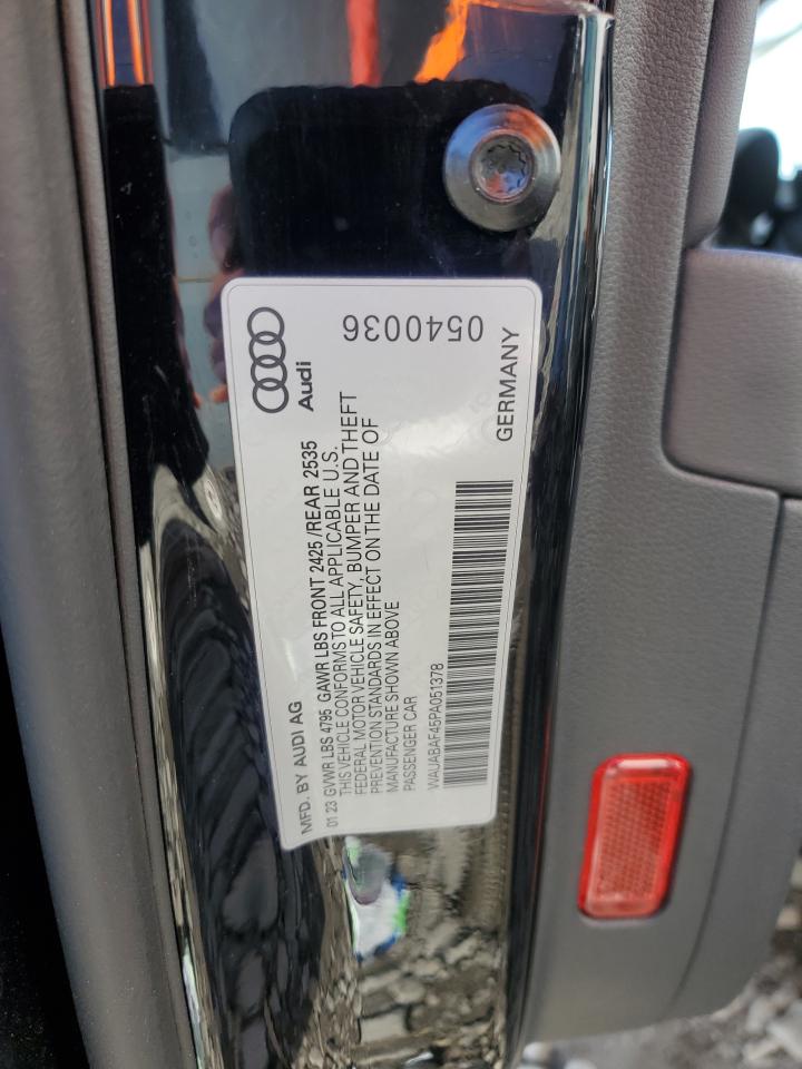 2023 AUDI A4 PREMIUM 40 VIN:WAUABAF45PA051378