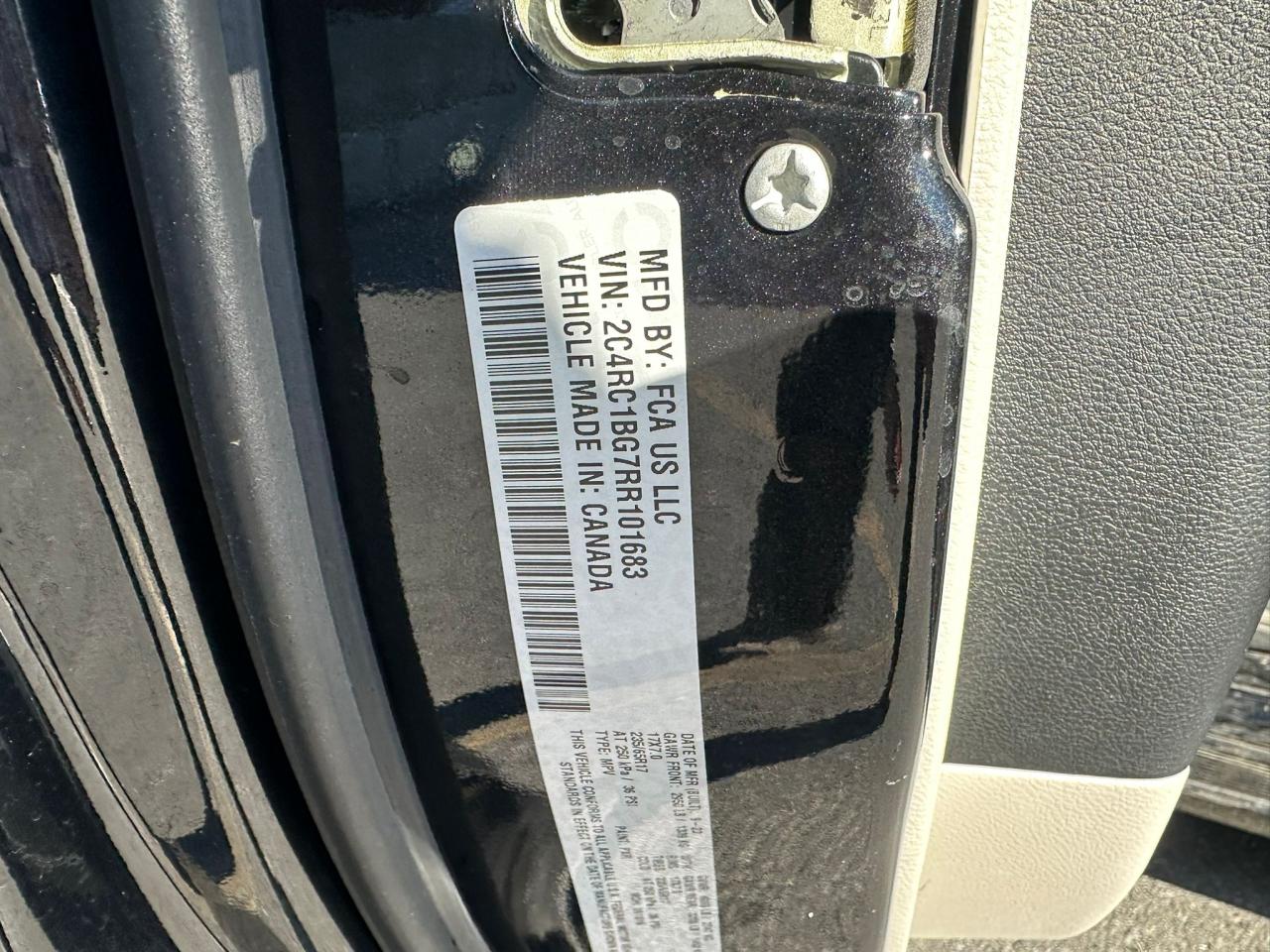 2024 CHRYSLER PACIFICA TOURING L VIN:2C4RC1BG7RR101683