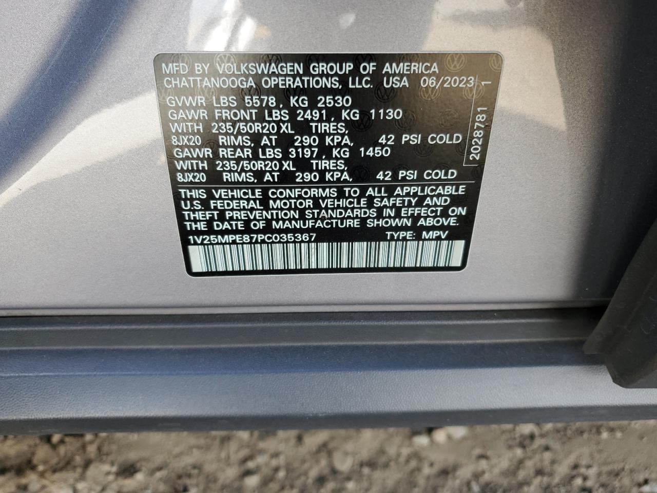 2023 VOLKSWAGEN ID.4 S VIN:1V25MPE87PC035367