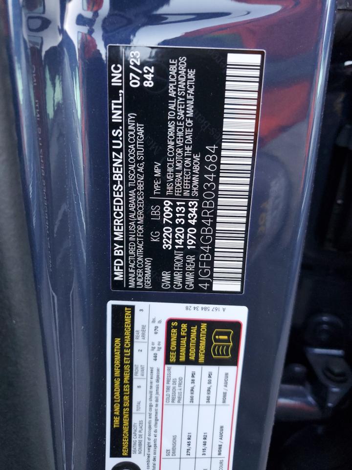 2024 MERCEDES-BENZ GLE 450E 4MATIC VIN:4JGFB4GB4RB034684