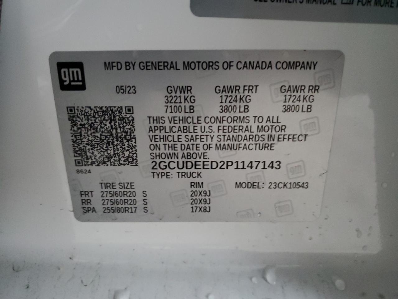 2023 CHEVROLET SILVERADO K1500 RST VIN:2GCUDEED2P1147143