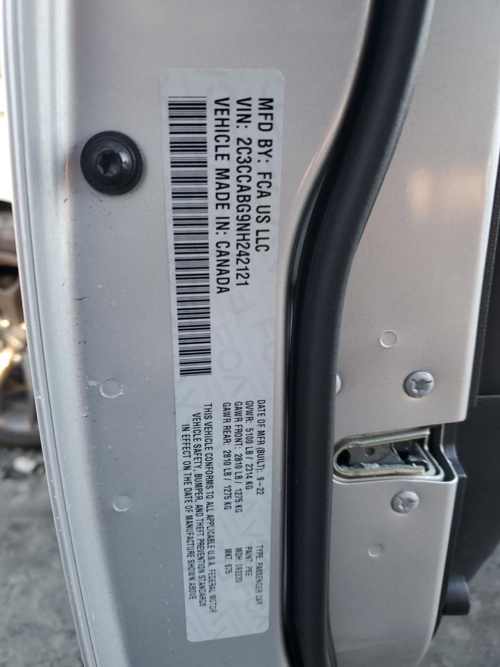 2022 CHRYSLER 300 S VIN:2C3CCABG9NH242121