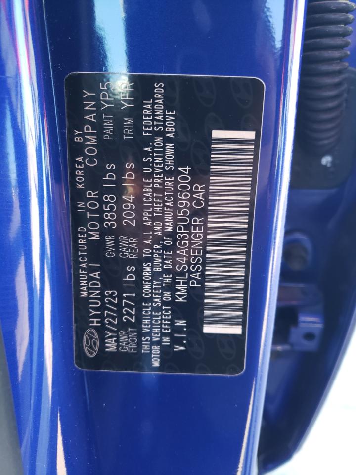 2023 HYUNDAI ELANTRA SEL VIN:KMHLS4AG3PU596004