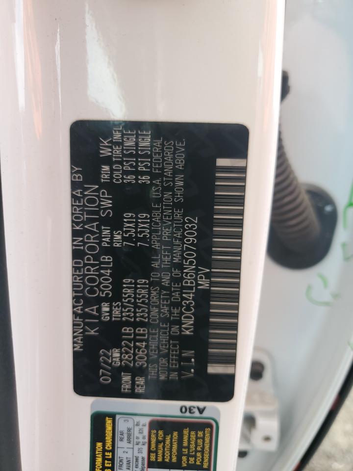 2022 KIA EV6 LIGHT VIN:KNDC34LB6N5079032