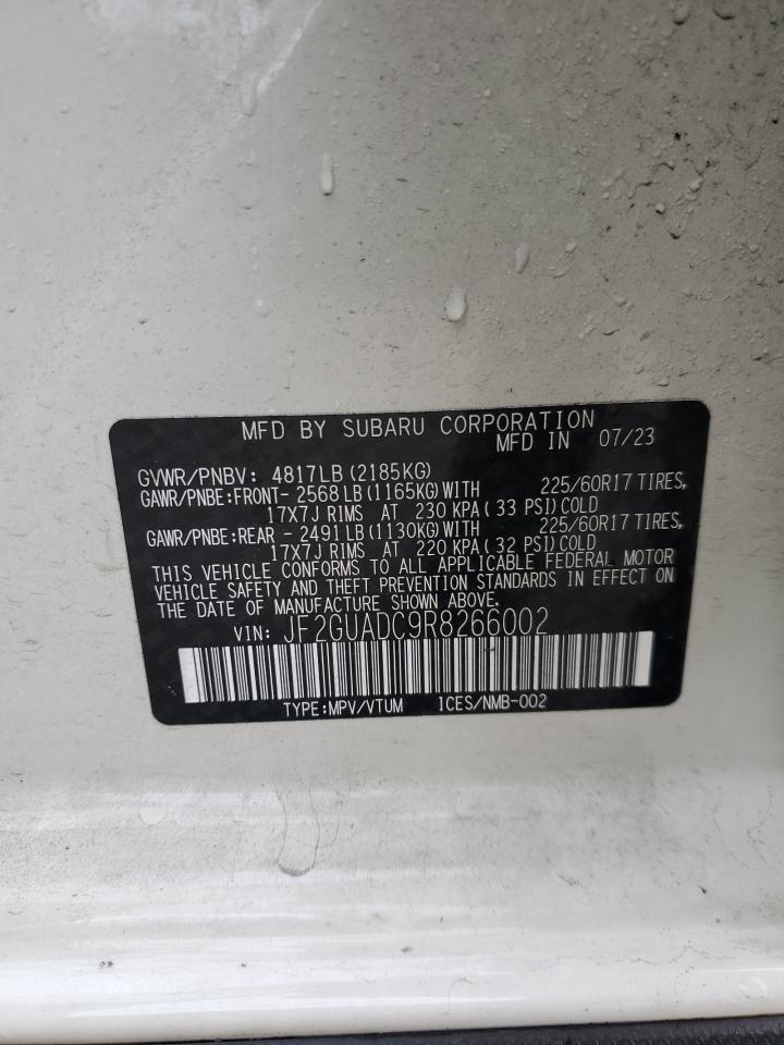 2024 SUBARU CROSSTREK PREMIUM VIN:JF2GUADC9R8266002