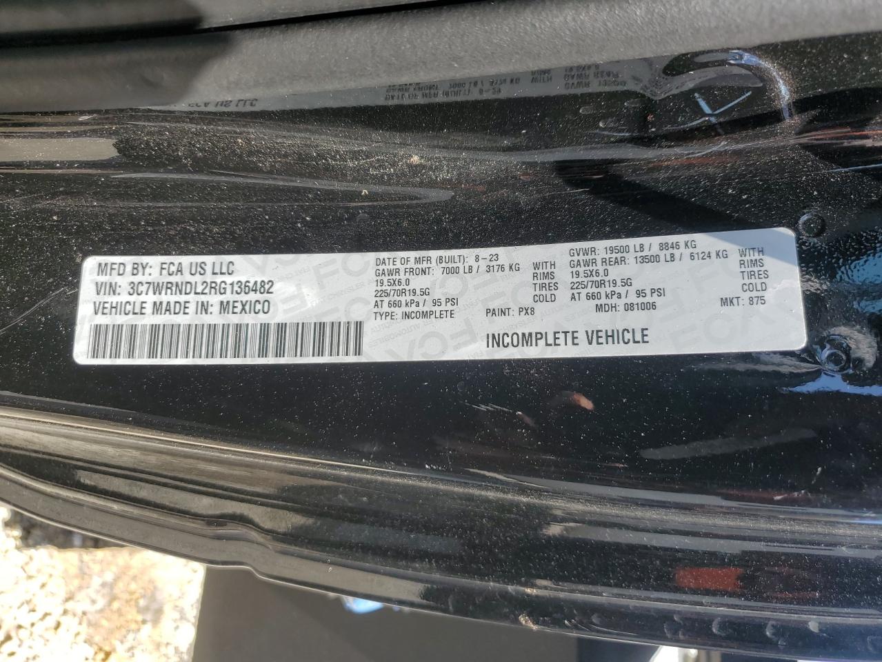 2024 RAM 5500 VIN:3C7WRNDL2RG136482