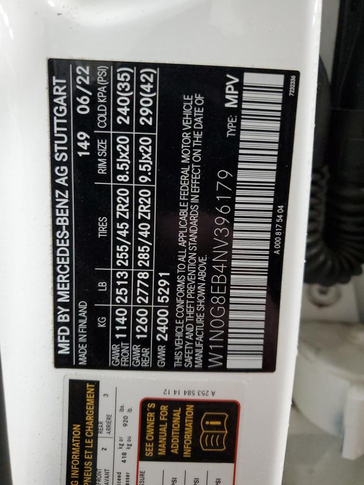 2022 MERCEDES-BENZ GLC 300 4MATIC VIN:W1N0G8EB4NV396179