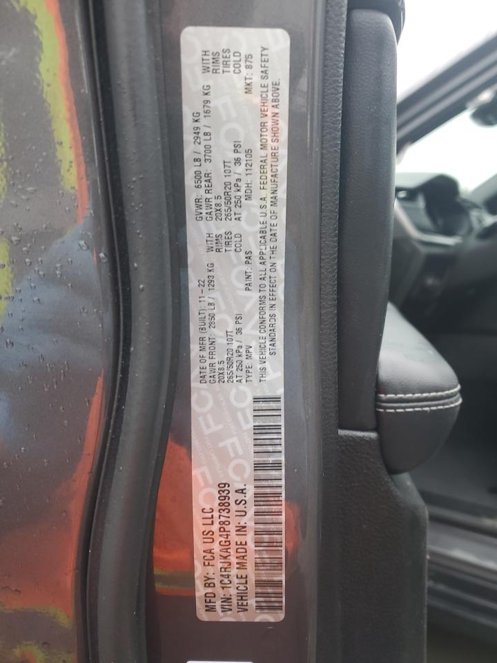 2023 JEEP GRAND CHEROKEE L LAREDO VIN:1C4RJKAG4P8738939