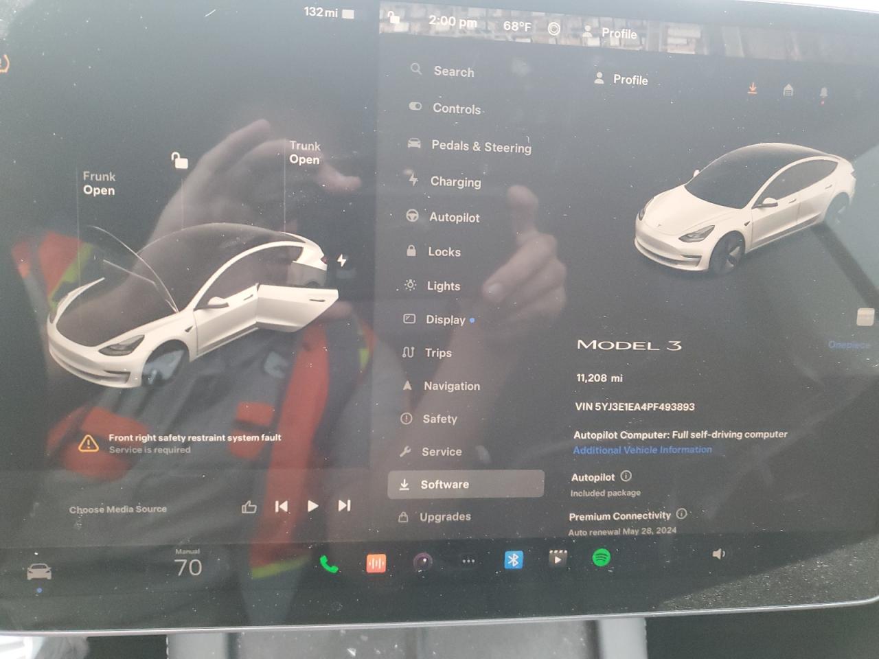 2023 TESLA MODEL 3 VIN:5YJ3E1EA4PF493893