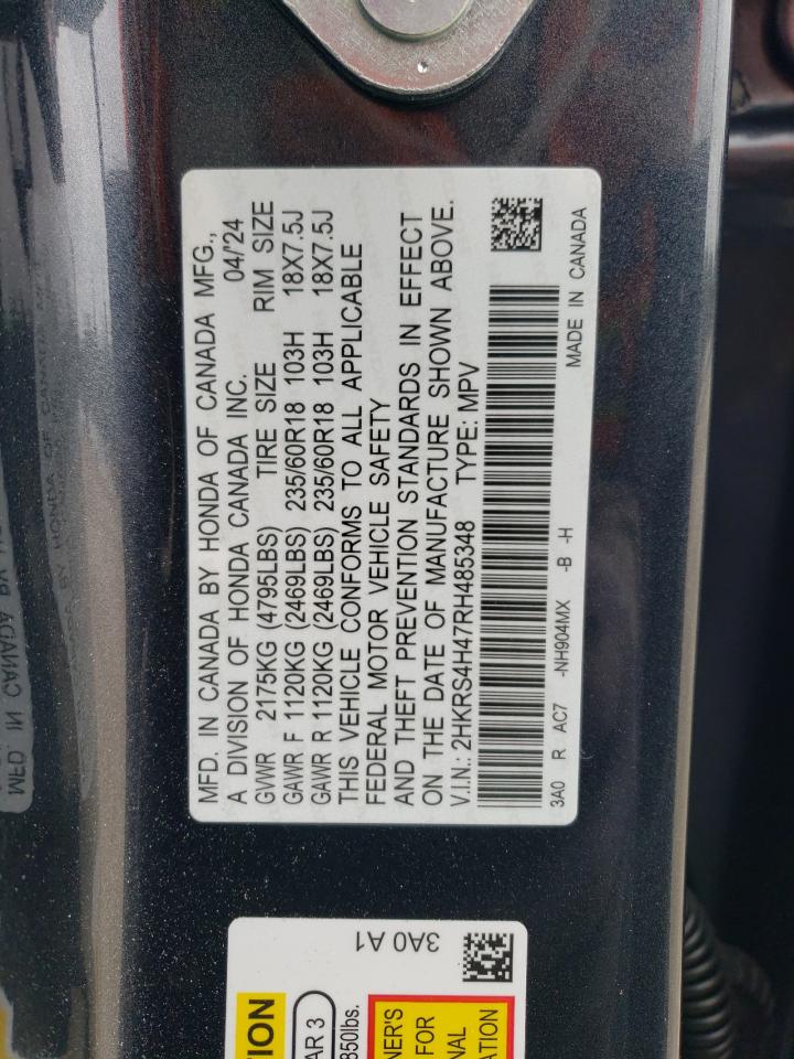 2024 HONDA CR-V EX VIN:2HKRS4H47RH485348