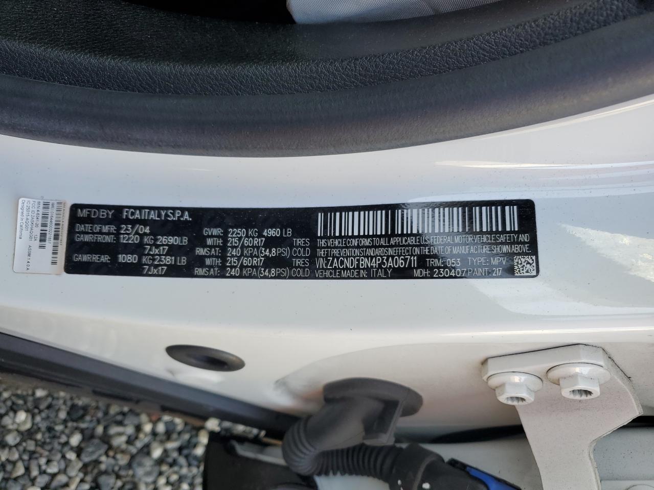 2023 DODGE HORNET GT PLUS VIN:ZACNDFBN4P3A06711