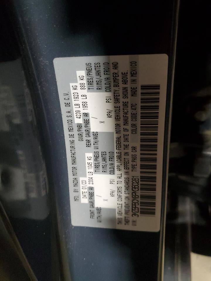 2023 MAZDA 3 PREFERRED VIN:JTEZU5JR4J5184719