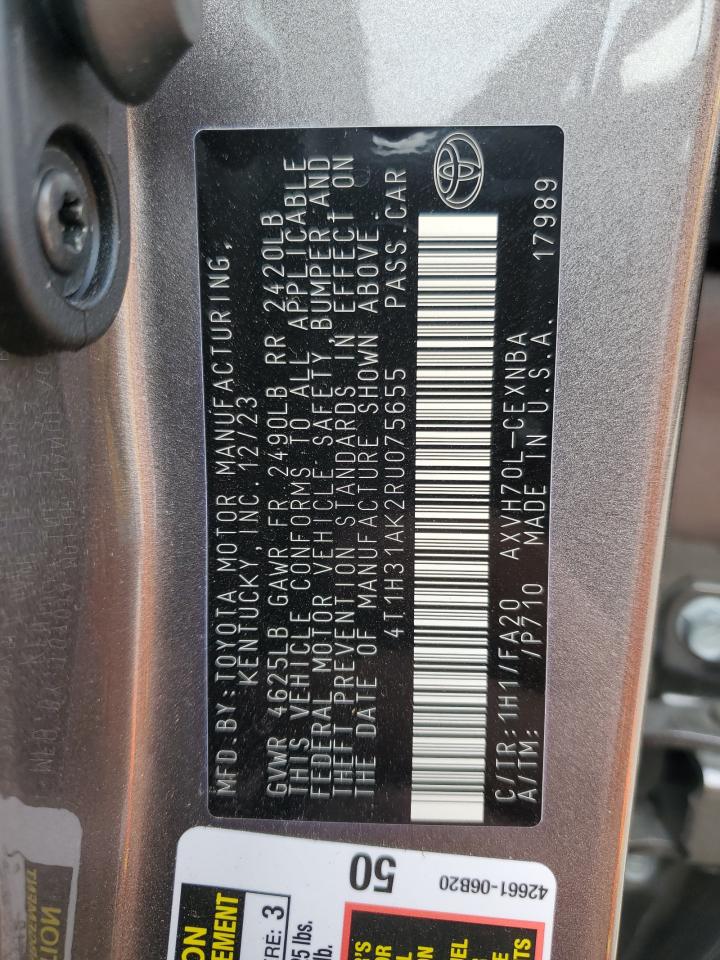 2024 TOYOTA CAMRY LE VIN:4T1H31AK2RU075655