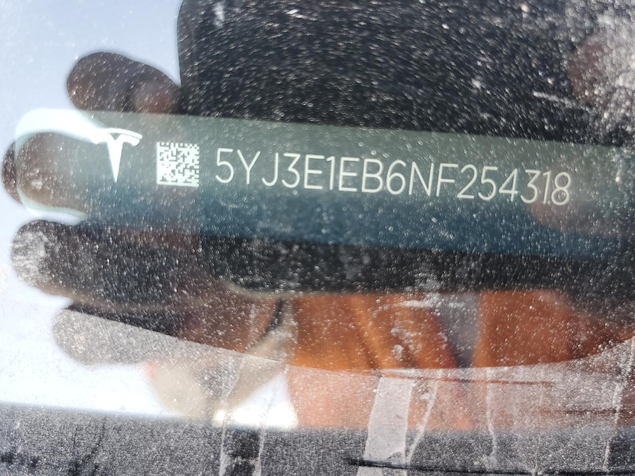2022 TESLA MODEL 3 VIN:5YJ3E1EB6NF254318