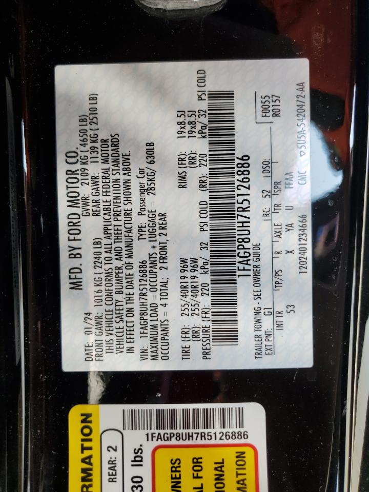 2024 FORD MUSTANG VIN:1FAGP8UH7R5126886