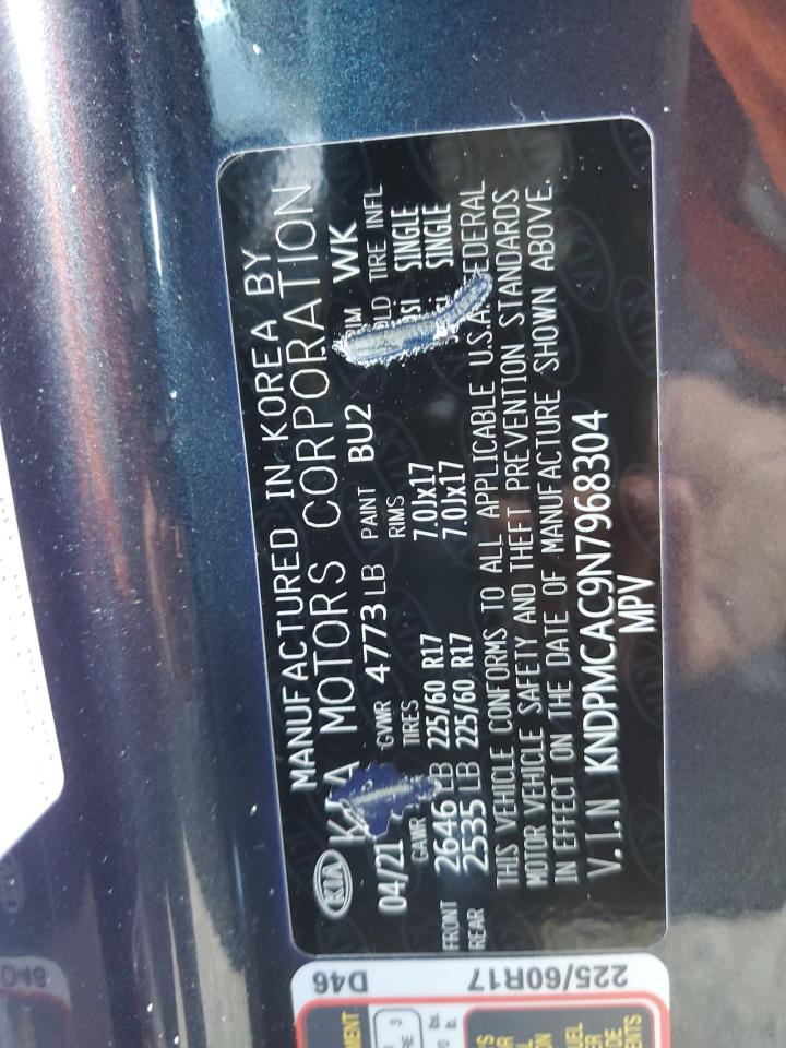 2022 KIA SPORTAGE LX VIN:KNDPMCAC9N7968304