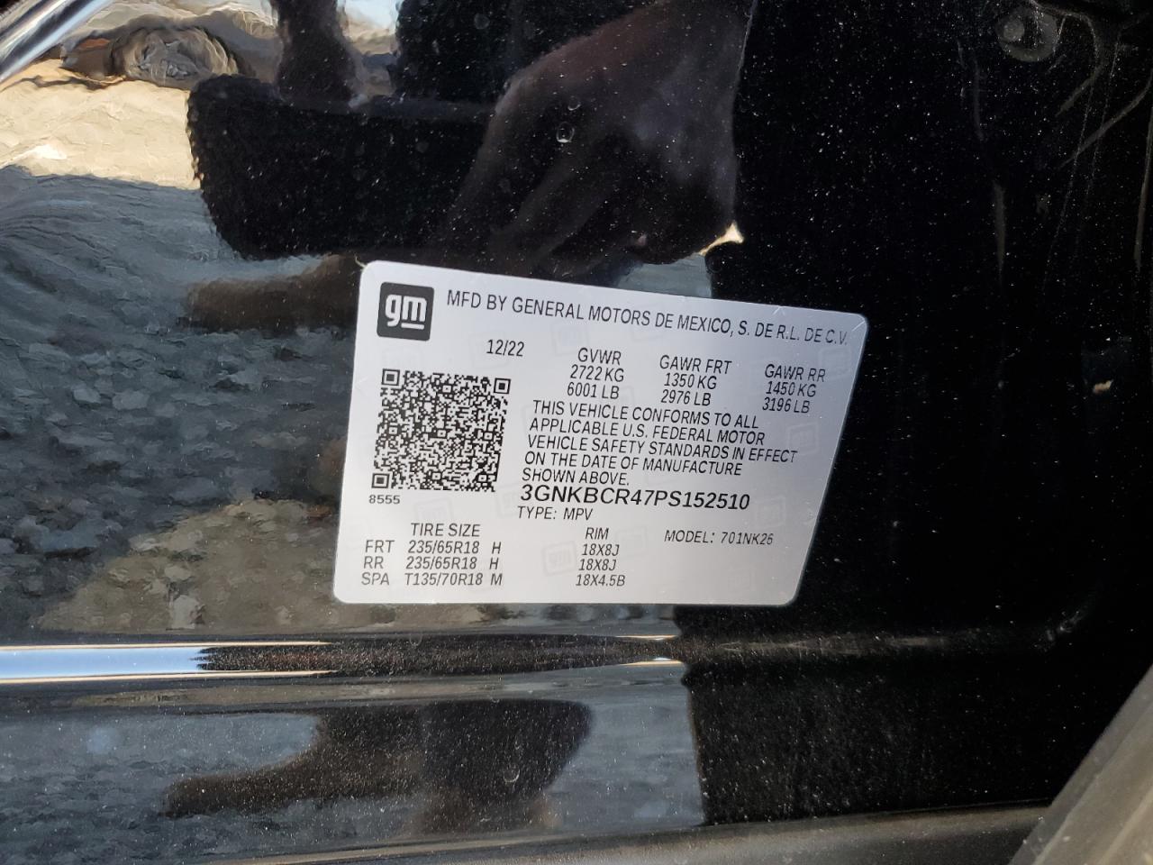 2023 CHEVROLET BLAZER 2LT VIN:3GNKBCR47PS152510