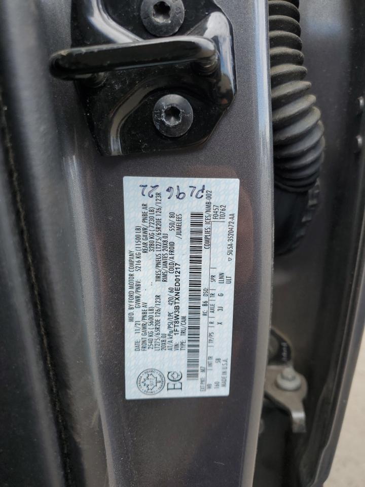 2022 FORD F350 SUPER DUTY VIN:1FT8W3BTXNED01217