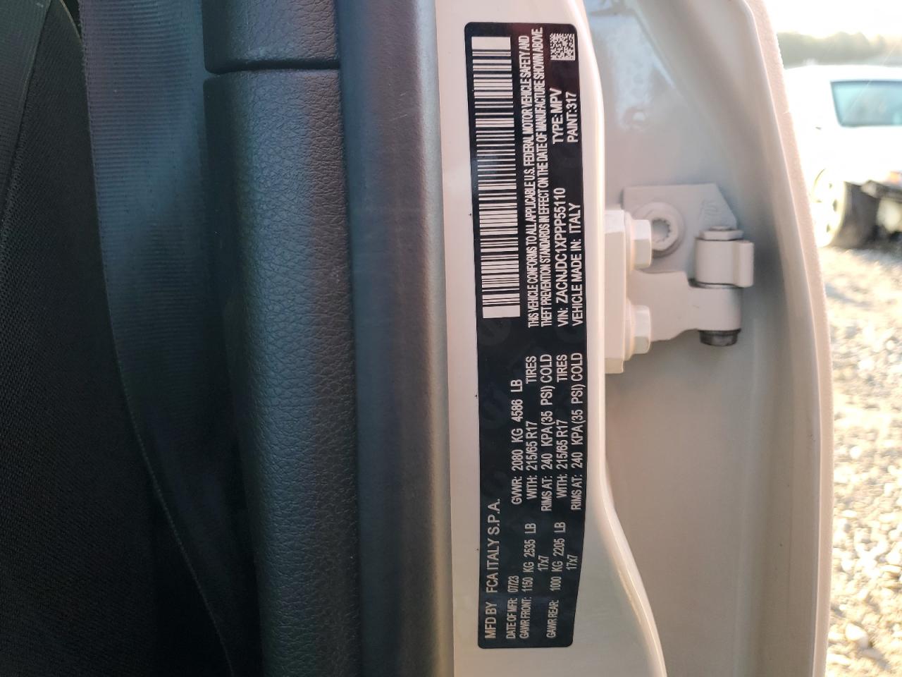 2023 JEEP RENEGADE TRAILHAWK VIN:ZACNJDC1XPPP55110