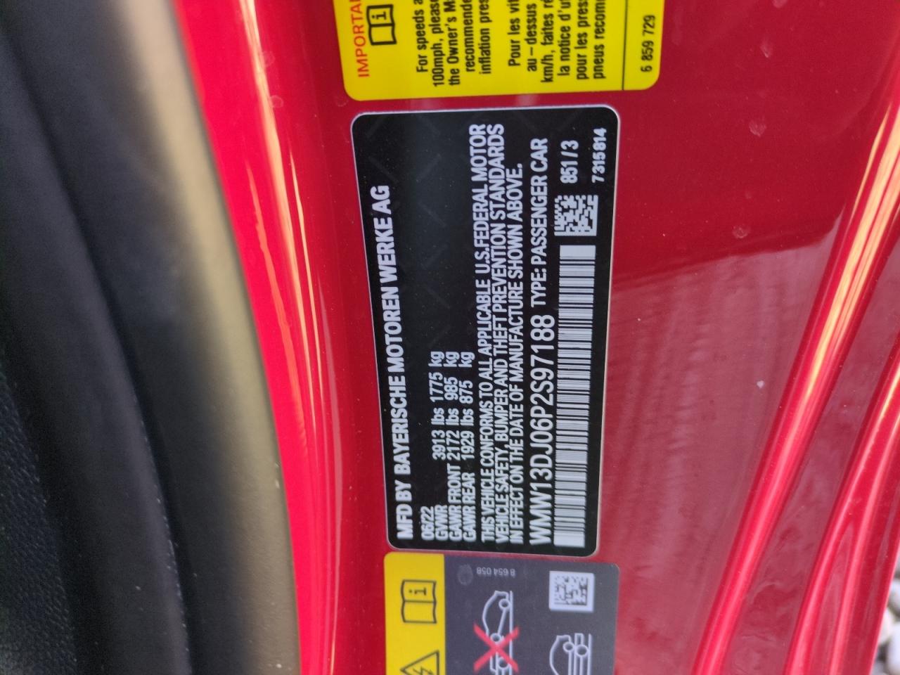 2023 MINI COOPER SE VIN:WMW13DJ06P2S97188