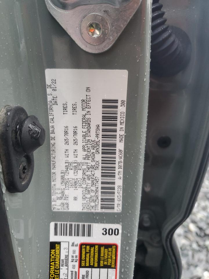 2022 TOYOTA TACOMA DOUBLE CAB VIN:3TMCZ5AN7NM477457