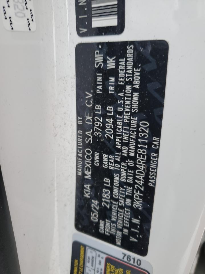 2024 KIA FORTE LX VIN:3KPF24AD4RE811320